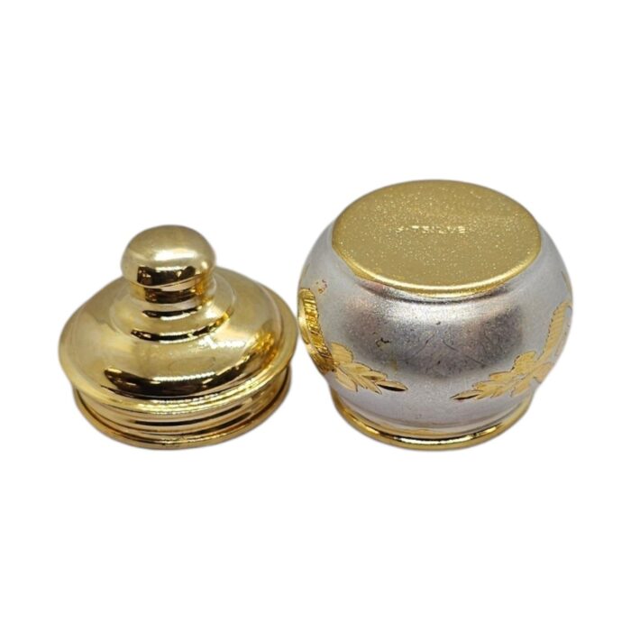 Silver Box with 24K Gold Plating | Silver Kumkum Container