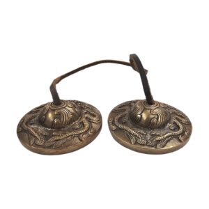 Handmade Bronze Tingsha Bell – 6.6 cm - Dragon | Tibetan hand cymbals