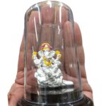 Pure silver Ganesha idol in dome | Perfect for Gift and Car Dashboard Statue