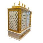 Wooden Mandir for Home | Rajasthani Hand-Painted with LED Lighting - 24 inch