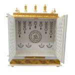 Wooden Mandir for Home | Rajasthani Hand-Painted with LED Lighting - 24 inch