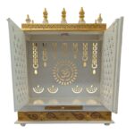 Wooden Mandir for Home | Rajasthani Hand-Painted with LED Lighting - 24 inch