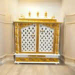 Wooden Mandir for Home | Rajasthani Hand-Painted with LED Lighting - 24 inch