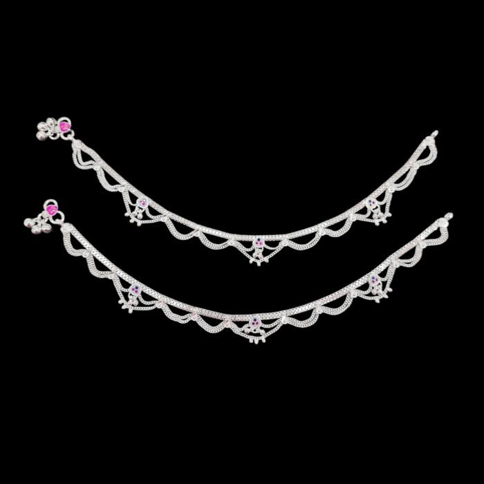 Pair of 925 sterling silver anklets | Pure Silver Anklets for adults | Gift for her | Chandi ki payal