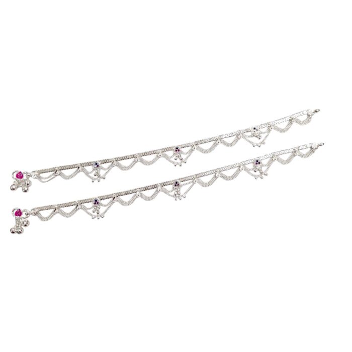 Pair of 925 sterling silver anklets | Pure Silver Anklets for adults | Gift for her | Chandi ki payal