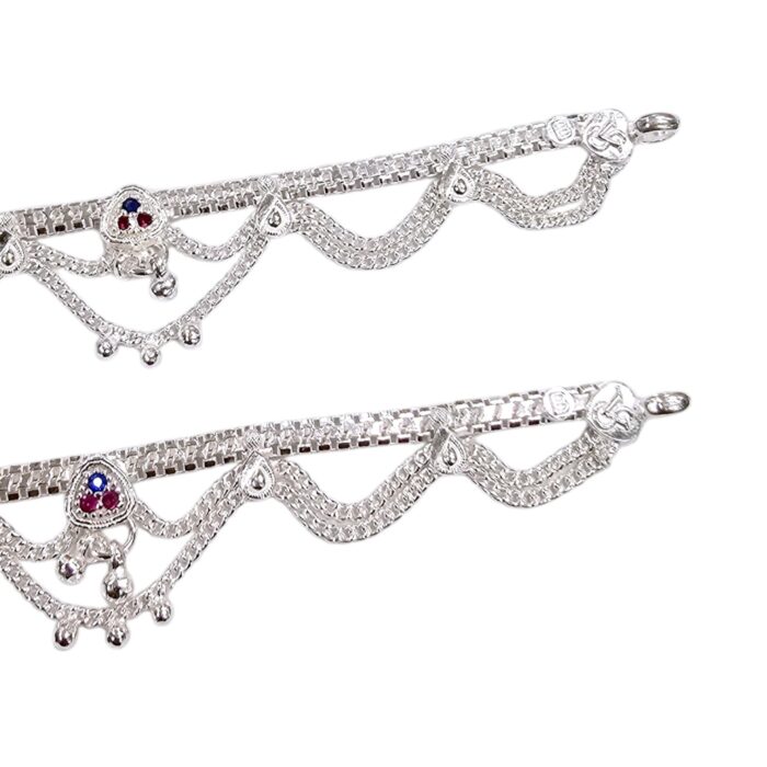Pair of 925 sterling silver anklets | Pure Silver Anklets for adults | Gift for her | Chandi ki payal