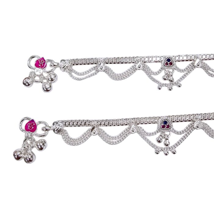 Pair of 925 sterling silver anklets | Pure Silver Anklets for adults | Gift for her | Chandi ki payal