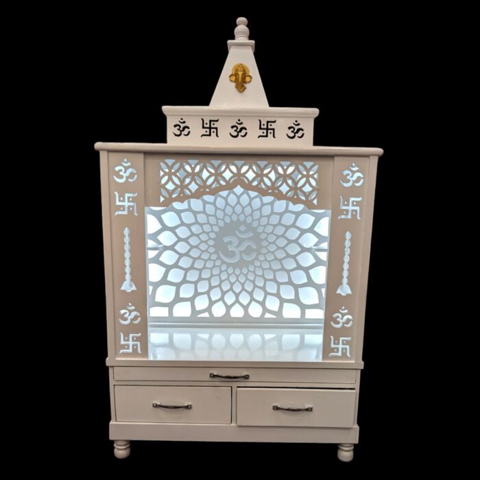 Large Size Wooden Mandir | Temple for Home in Canada and USA | Wooden Pooja Mandir with Led Backlight