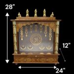 Wooden Mandir for Home | Home Temple with LED Backlit Panel - 24 in x 12 in x 29 in
