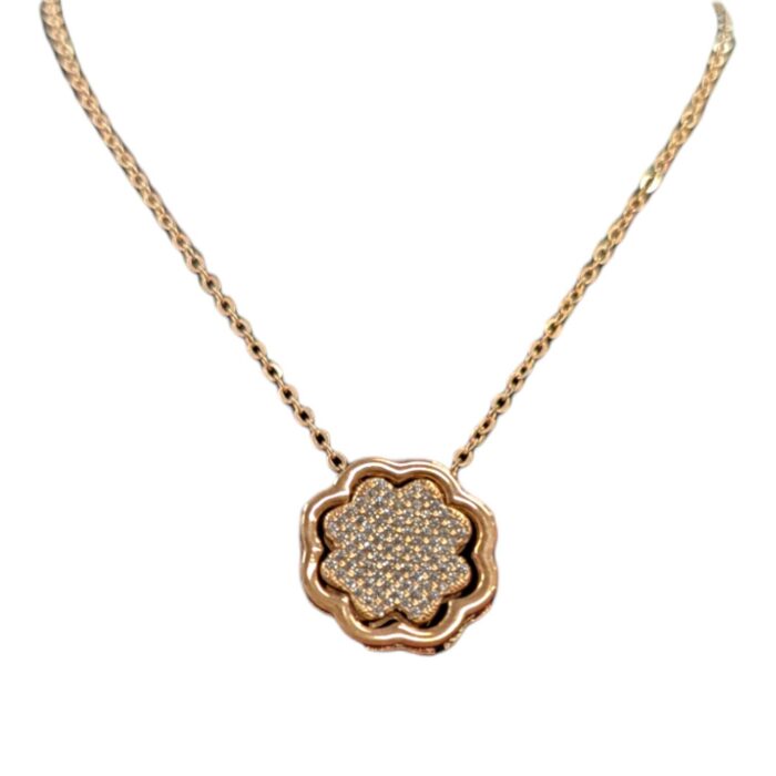 Sterling Silver Necklace | Rosegold Pendant and Chain