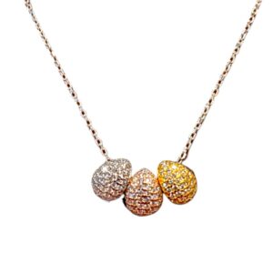 Tricolor Pendants-drops with Pure Silver Chain | 925 Sterling Silver
