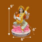 Goddess Saraswati Idol - 9 inch | Saraswati Statue - Image 3
