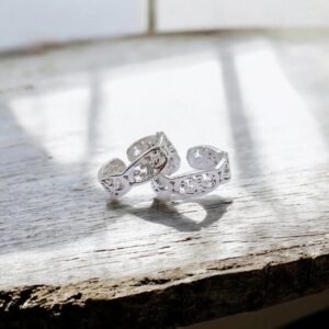 Pair of Pure Silver Toe Rings | Adjustable Toe rings