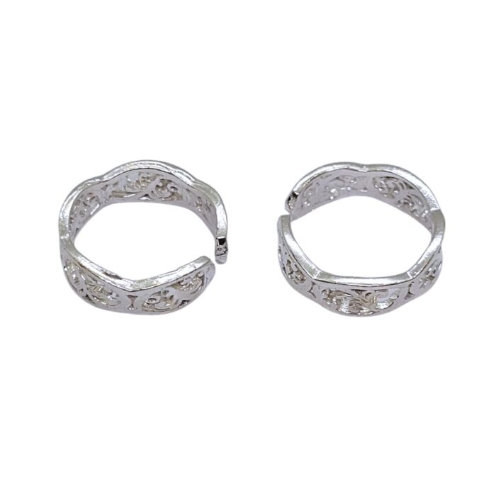 Pair of Pure Silver Toe Rings | Adjustable Toe rings