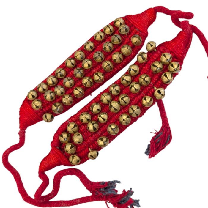 Dance Ghungroo with Red Cushion Pads - 3 line | Traditional Indian Dance Ghungroo for Bharatnatyam