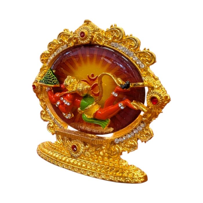 Hanuman flying with om backdrop