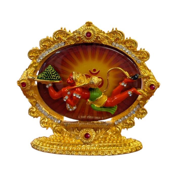 Hanuman flying with om backdrop