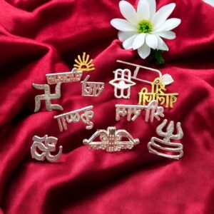 Forehead Tilak Stamp Combo | Chandan tika with Plate and 12 Types Metal tika Stamp