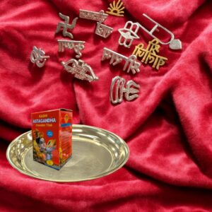 Forehead Tilak Stamp Combo | Chandan tika with Plate and 12 Types Metal tika Stamp