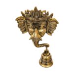 Ganesha Brass wall hanging | Hanging with Bell
