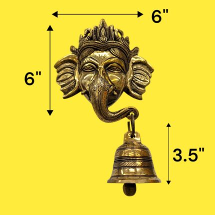 Ganesha Brass wall hanging | Hanging with Bell