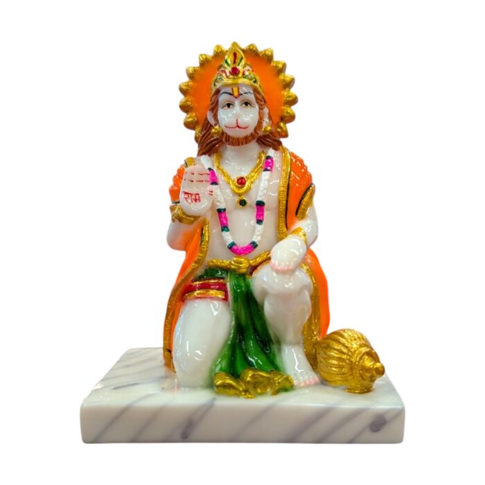 Hanuman Idol - 5.5 inch | Hanuman Statue - Marble finish