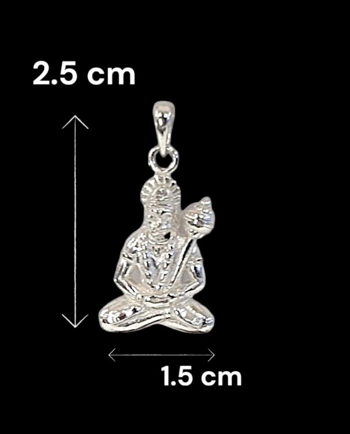 Durable Hook on Sterling Silver Hanuman Pendant