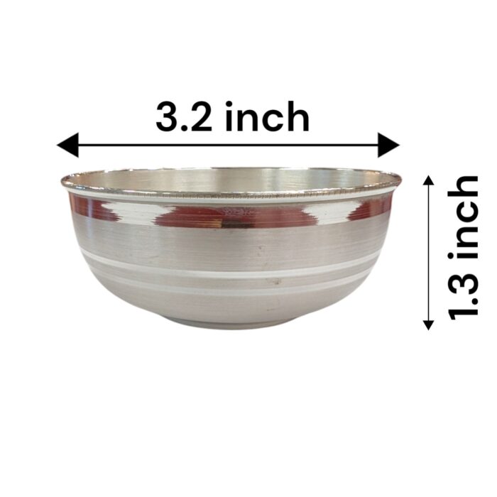 Pure Silver Bowl | 3.2 inch pure silver katori