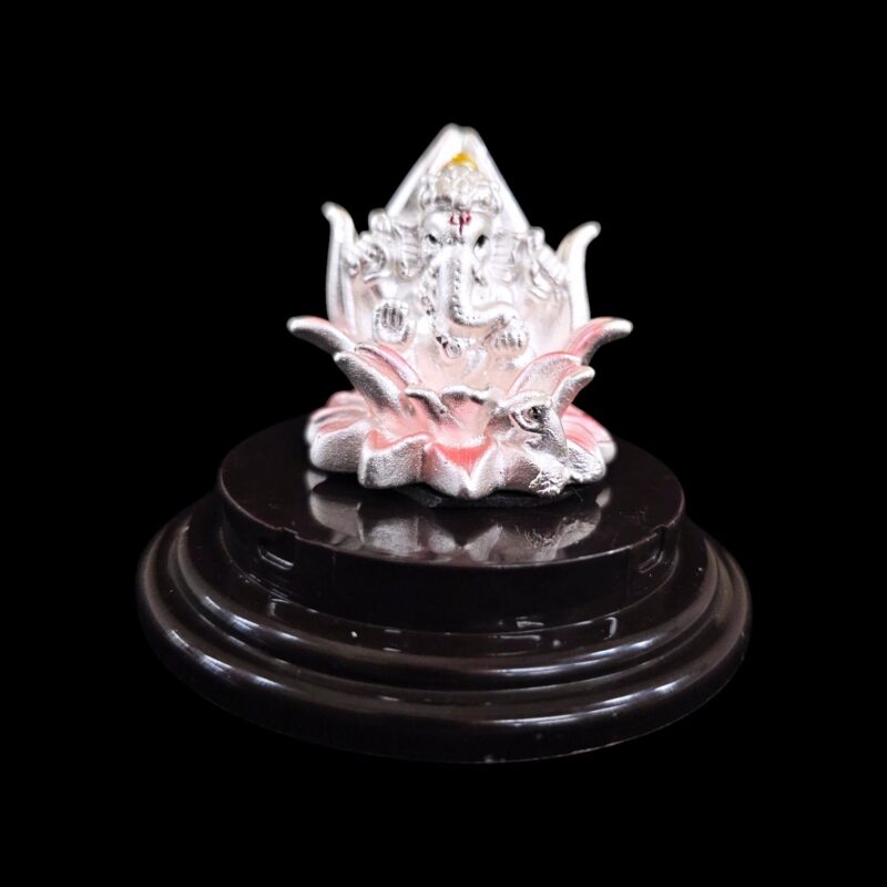 Pure silver Ganesha idol | Pure Silver Car Dashboard Statue | Silver Idol for Gift