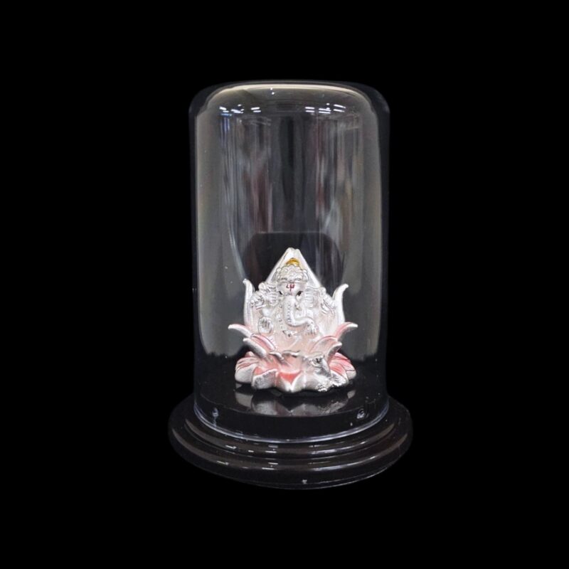Pure silver Ganesha idol | Pure Silver Car Dashboard Statue | Silver Idol for Gift