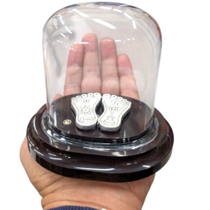 Pure Silver Lakshmi charan Paduka in dome | Laxmi feet