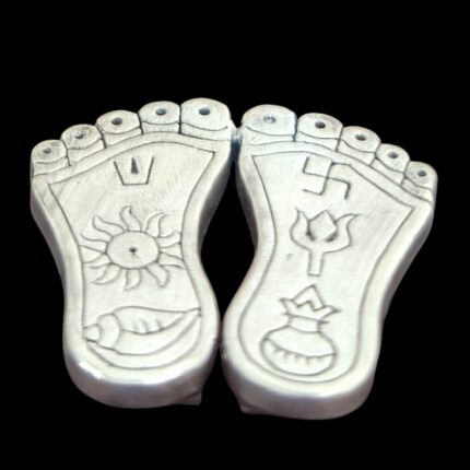 Pure Silver Lakshmi charan Paduka in dome | Laxmi feet