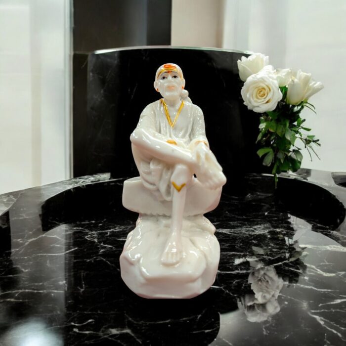 Shirdi Sai Baba Statue - White | Marble finish