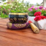 Brass Tibetan Singing Bowl Set- Black | Tibetan singing bowl sets for beginners