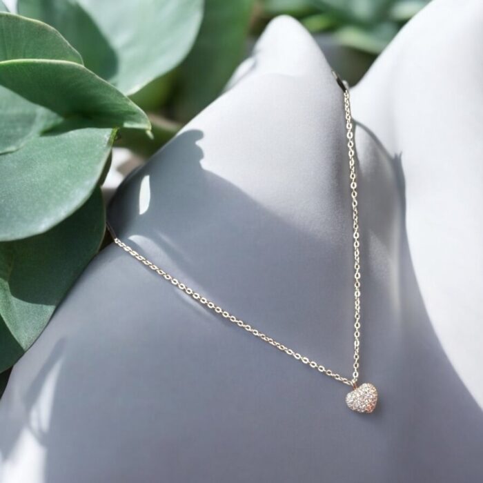 Pure Silver Small heart Pendant with Chain | 925 Sterling Silver Necklace