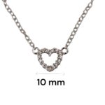 Pure Silver Open heart Pendant with Chain | 925 Sterling Silver Necklace