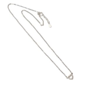 Pure Silver Open heart Pendant with Chain | 925 Sterling Silver Necklace