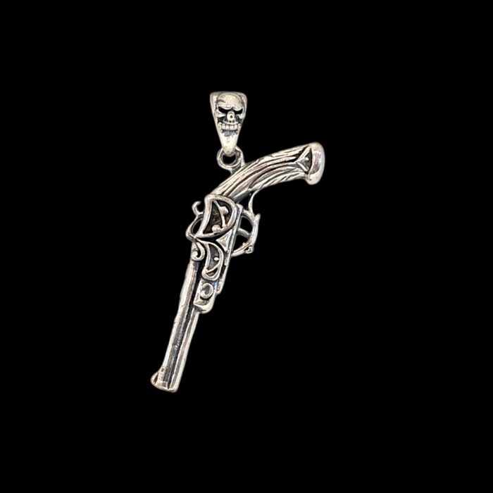 925 Sterling Silver Pistol Pendant - Image 1
