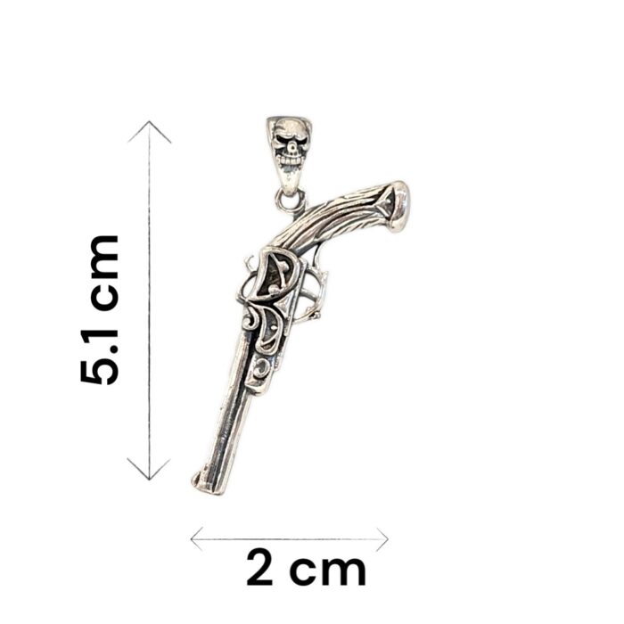 925 Sterling Silver Pistol Pendant - Image 2