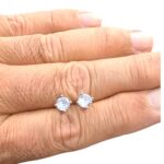 4 Prong Moissanite Earrings - 5mm Studs | Gift for her