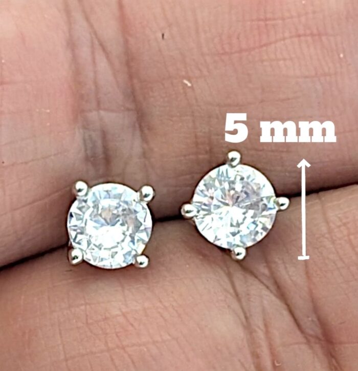 Dimensions of 4 Prong Moissanite Earrings - 5mm Studs | Gift for her