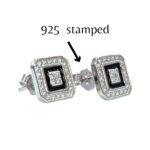 Stamped 925 Sterling Silver Stud Earrings