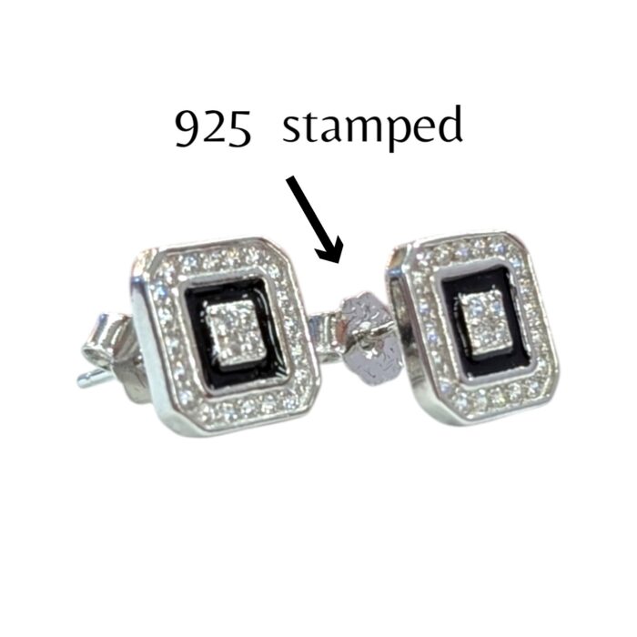Stamped 925 Sterling Silver Stud Earrings