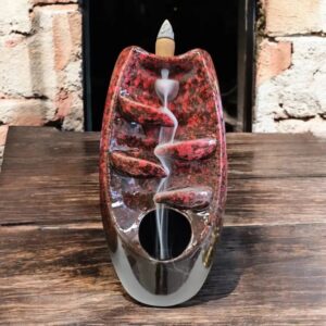 Backflow Incense Burner - Waterfall - Red | Backflow incense cones holder