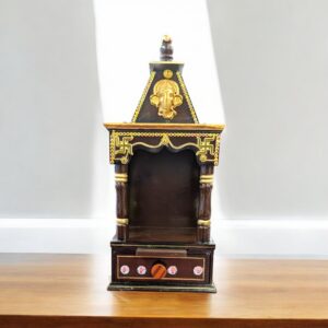 Small Wooden home Temple - Dark Brown | Wall Mountable