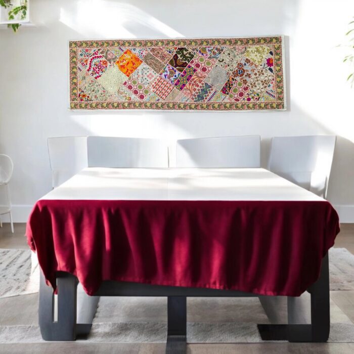 Patchwork Indian table runner - White - Image 1