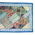 Patchwork Indian table runner - Turquoise - Image 4