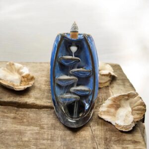 Backflow incense holder waterfall - Blue