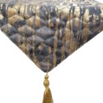 Luxurious Table runner | Padded with Grey and Gold hues
