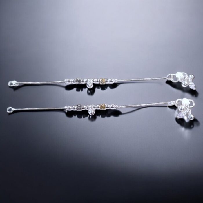 Pair of Pure Silver Anklet - 6.5 inch | Pure silver anklet for baby